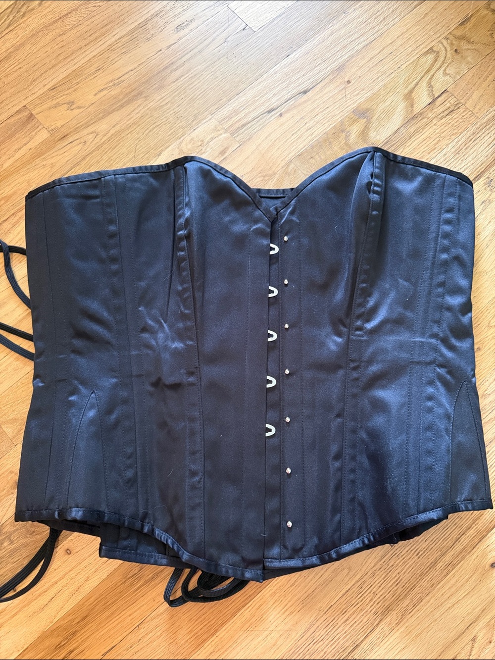 Black Satin Underbust Corset Top